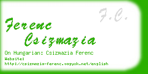 ferenc csizmazia business card